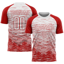 Load image into Gallery viewer, Custom Red White Sublimation Soccer Uniform Jersey
