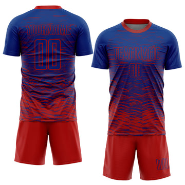 Custom Royal Red Sublimation Soccer Uniform Jersey