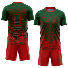 Load image into Gallery viewer, Custom Green Red Sublimation Soccer Uniform Jersey
