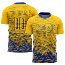 Load image into Gallery viewer, Custom Yellow Royal Sublimation Soccer Uniform Jersey
