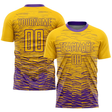 Custom Yellow Purple Sublimation Soccer Uniform Jersey