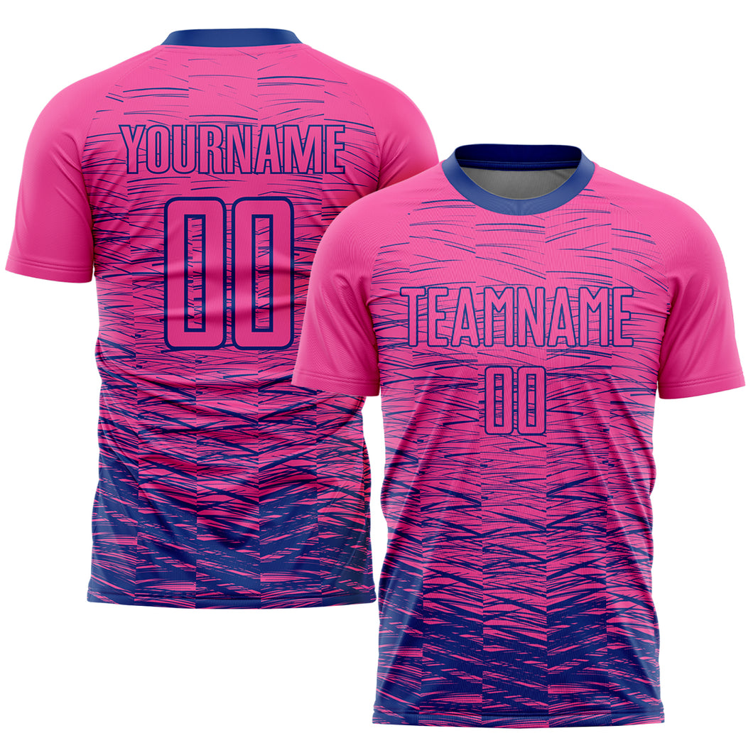 Custom Pink Royal Sublimation Soccer Uniform Jersey