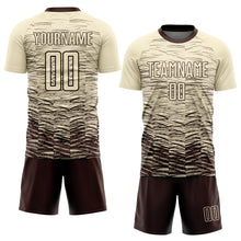 Load image into Gallery viewer, Custom Cream Brown Sublimation Soccer Uniform Jersey
