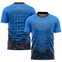 Load image into Gallery viewer, Custom Electric Blue Brown Sublimation Soccer Uniform Jersey
