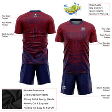 Load image into Gallery viewer, Custom Crimson Navy Sublimation Soccer Uniform Jersey
