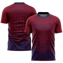 Load image into Gallery viewer, Custom Crimson Navy Sublimation Soccer Uniform Jersey
