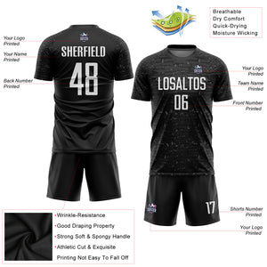 Custom Black White Sublimation Soccer Uniform Jersey