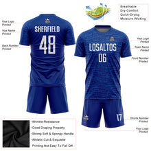 Load image into Gallery viewer, Custom Royal White Sublimation Soccer Uniform Jersey
