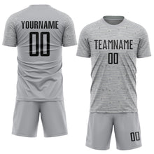 Load image into Gallery viewer, Custom Gray Black Sublimation Soccer Uniform Jersey
