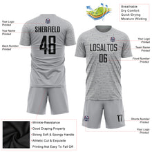 Load image into Gallery viewer, Custom Gray Black Sublimation Soccer Uniform Jersey
