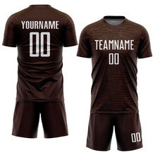 Load image into Gallery viewer, Custom Brown White Sublimation Soccer Uniform Jersey
