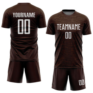 Custom Brown White Sublimation Soccer Uniform Jersey