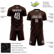 Load image into Gallery viewer, Custom Brown White Sublimation Soccer Uniform Jersey
