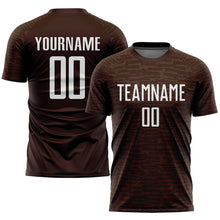 Load image into Gallery viewer, Custom Brown White Sublimation Soccer Uniform Jersey
