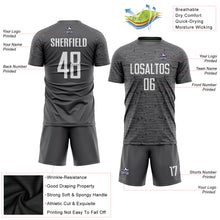 Load image into Gallery viewer, Custom Steel Gray White Sublimation Soccer Uniform Jersey
