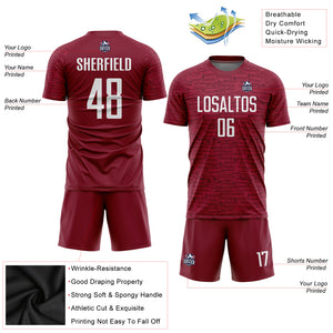 Custom Crimson White Sublimation Soccer Uniform Jersey