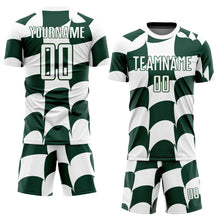 Load image into Gallery viewer, Custom White Green Plaid Sublimation Soccer Uniform Jersey

