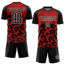Load image into Gallery viewer, Custom Red Black-White Animal Print Sublimation Soccer Uniform Jersey
