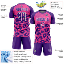 Load image into Gallery viewer, Custom Pink Purple-White Animal Print Sublimation Soccer Uniform Jersey
