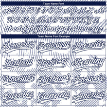 Load image into Gallery viewer, Custom White White-Navy 3D Pattern Two-Button Unisex Softball Jersey
