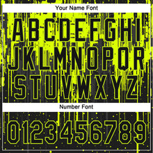 Load image into Gallery viewer, Custom Black Black-Neon Green 3D Pattern Two-Button Unisex Softball Jersey
