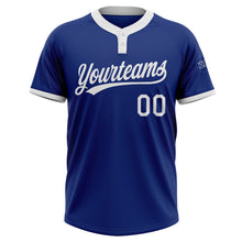 Load image into Gallery viewer, Custom Royal White Two-Button Unisex Softball Jersey
