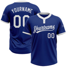 Load image into Gallery viewer, Custom Royal White Two-Button Unisex Softball Jersey
