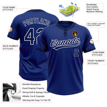 Load image into Gallery viewer, Custom Royal Navy-White Two-Button Unisex Softball Jersey
