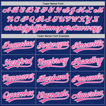 Load image into Gallery viewer, Custom Royal Pink-White Two-Button Unisex Softball Jersey
