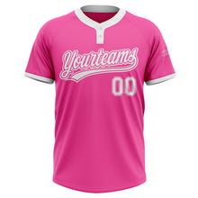 Load image into Gallery viewer, Custom Pink White Two-Button Unisex Softball Jersey
