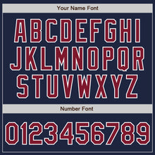 Load image into Gallery viewer, Custom Navy Crimson-White Two-Button Unisex Softball Jersey
