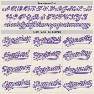 Custom Cream Gray-Purple Two-Button Unisex Softball Jersey