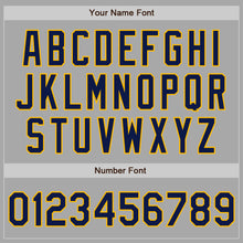 Load image into Gallery viewer, Custom Gray Navy-Gold Two-Button Unisex Softball Jersey
