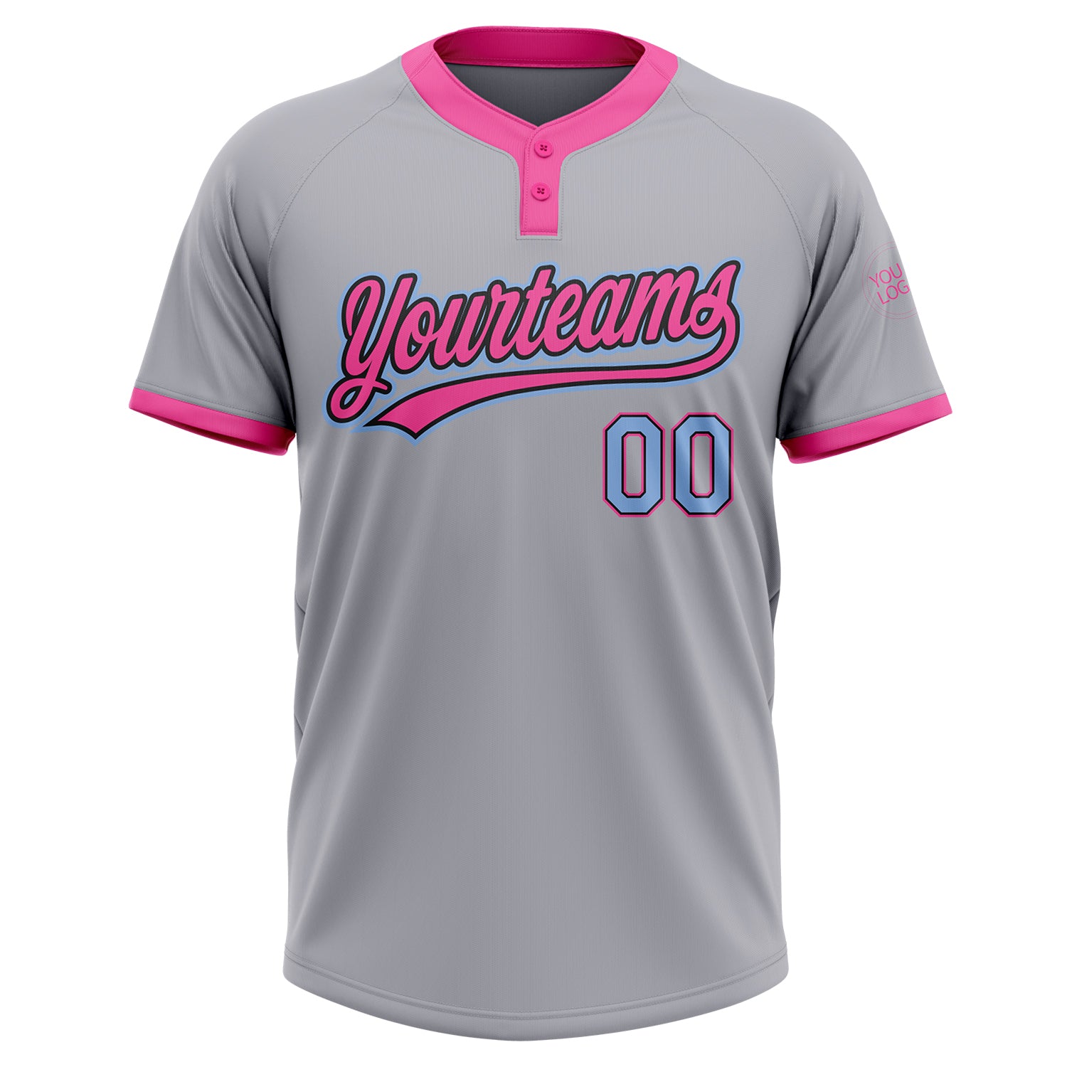 Cheap Custom Black Hot Pink-Light Blue Hockey Jersey Free Shipping