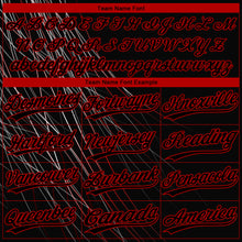 Load image into Gallery viewer, Custom Black Black-Red 3D Pattern Two-Button Unisex Softball Jersey
