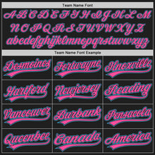 Load image into Gallery viewer, Custom Black Pink-Sky Blue Two-Button Unisex Softball Jersey
