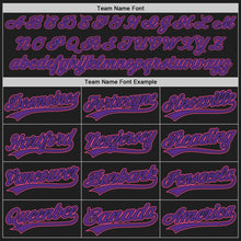 Load image into Gallery viewer, Custom Black Pink-Purple Two-Button Unisex Softball Jersey
