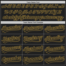 Load image into Gallery viewer, Custom Black Black-Old Gold Two-Button Unisex Softball Jersey
