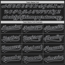 Load image into Gallery viewer, Custom Black Black-Gray Two-Button Unisex Softball Jersey
