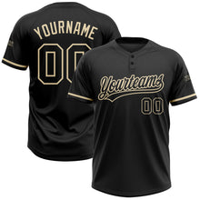 Load image into Gallery viewer, Custom Black Black-City Cream Two-Button Unisex Softball Jersey
