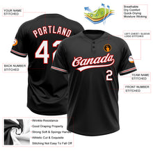 Load image into Gallery viewer, Custom Black White-Red Two-Button Unisex Softball Jersey
