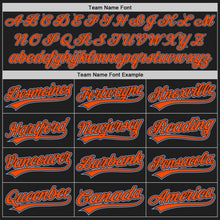 Load image into Gallery viewer, Custom Black Orange-Light Blue Two-Button Unisex Softball Jersey
