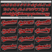 Load image into Gallery viewer, Custom Black Red-White Two-Button Unisex Softball Jersey
