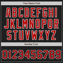Load image into Gallery viewer, Custom Black Red-White Two-Button Unisex Softball Jersey
