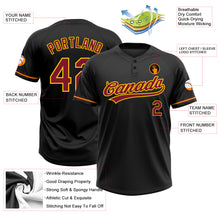 Load image into Gallery viewer, Custom Black Crimson-Yellow Two-Button Unisex Softball Jersey
