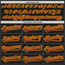 Load image into Gallery viewer, Custom Black Crimson-Yellow Two-Button Unisex Softball Jersey
