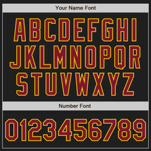 Load image into Gallery viewer, Custom Black Crimson-Yellow Two-Button Unisex Softball Jersey
