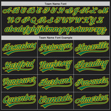 Load image into Gallery viewer, Custom Black Kelly Green-Yellow Two-Button Unisex Softball Jersey
