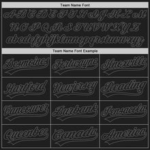 Load image into Gallery viewer, Custom Black Black-Steel Gray Two-Button Unisex Softball Jersey
