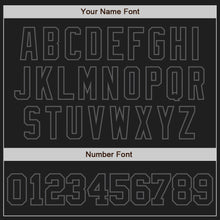 Load image into Gallery viewer, Custom Black Black-Steel Gray Two-Button Unisex Softball Jersey
